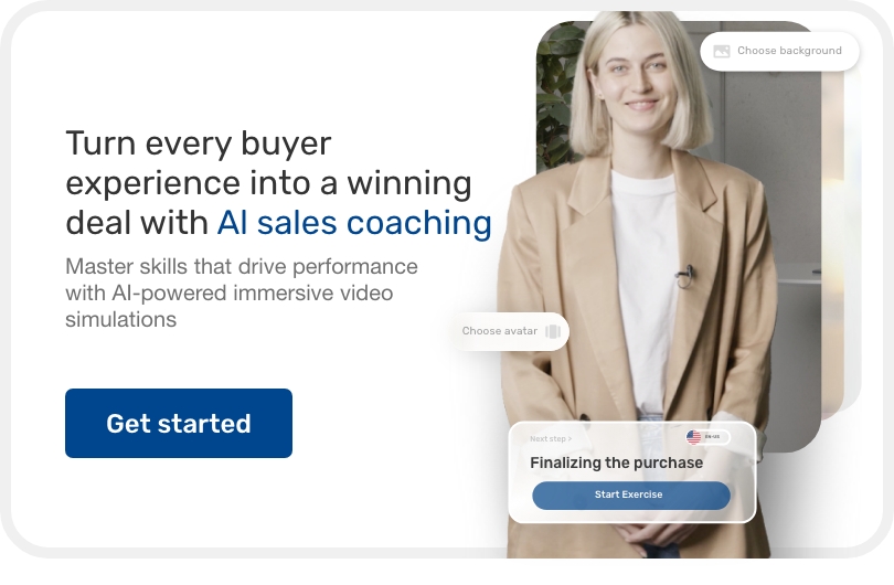 A banner that shows Retorio's AI coaching platform's options with cta button